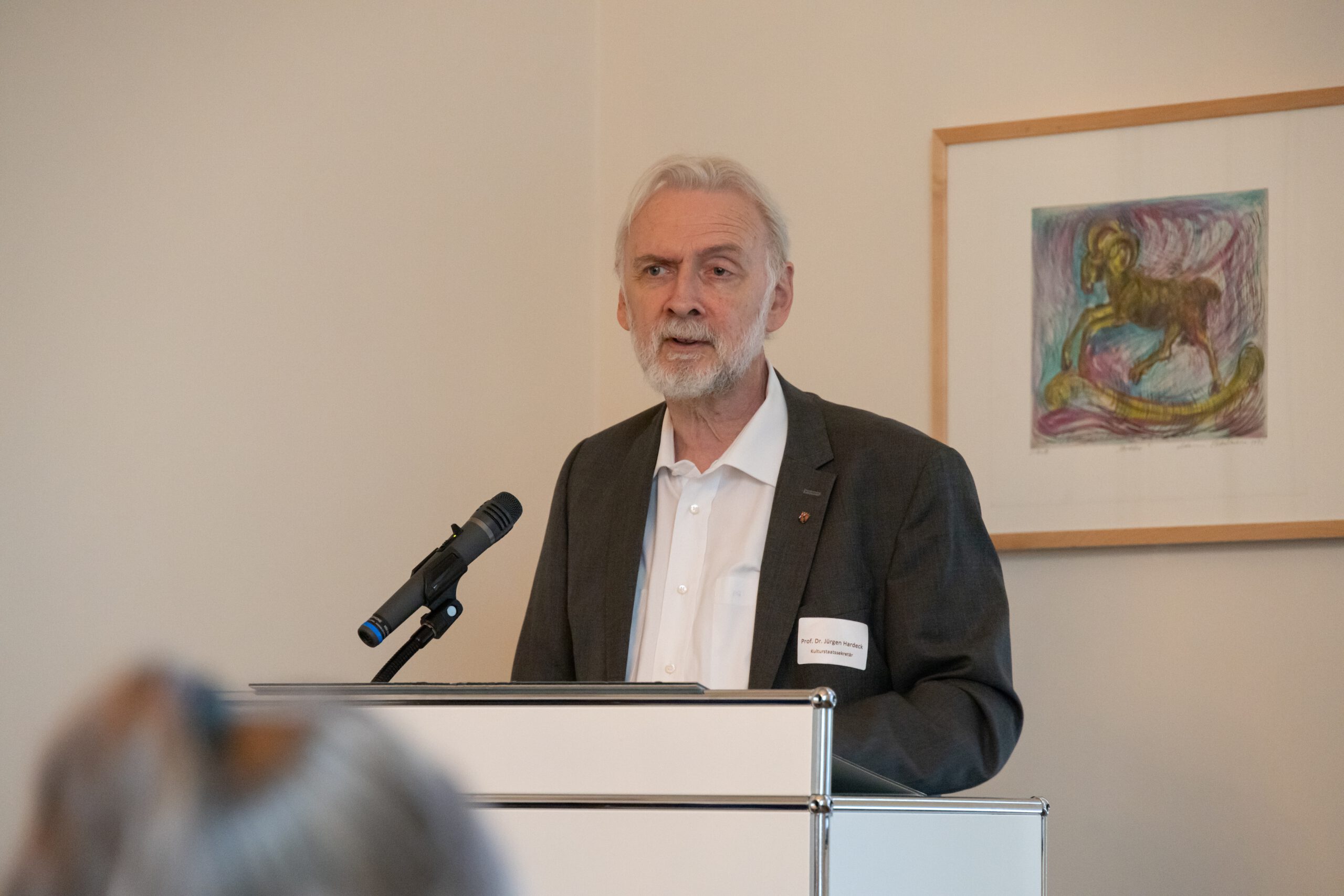 Kulturstaatssekretär Prof. Dr. Jürgen Hardeck am Rednerpult